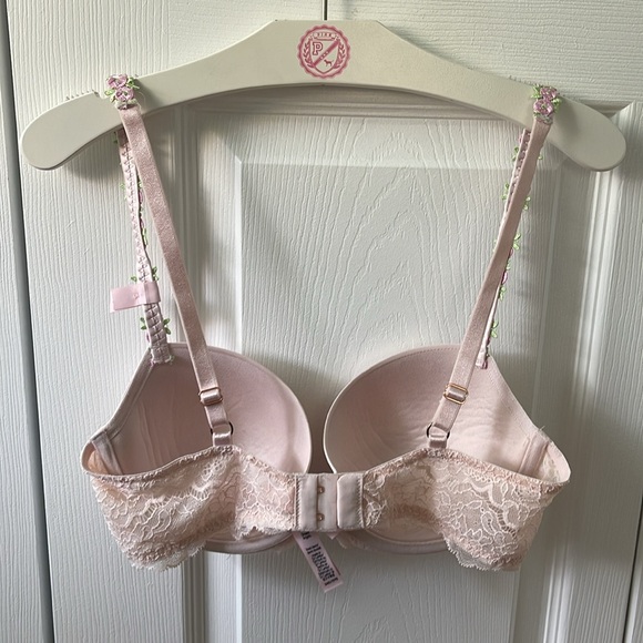 NWOT Victoria’s Secret Light Pink Rose Petal Strap Dream Angels Demi Bra - Picture 3 of 4